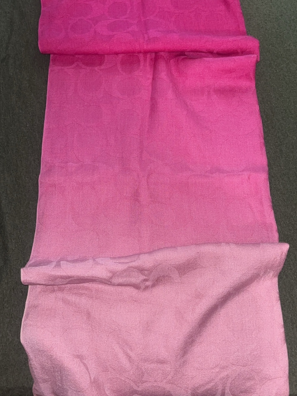 Coach Ombre Pink Signature Jacquard Scarf